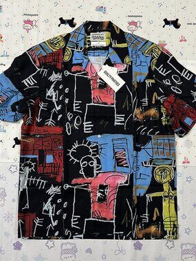 Abstract Street Art-Inspired Short Sleeve Shirt by Wacko Maria